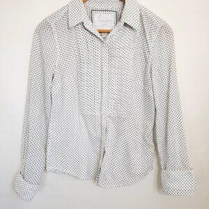 Y2K Vtg American Eagle AEO  White Polka Dot Button Down Up Blouse S